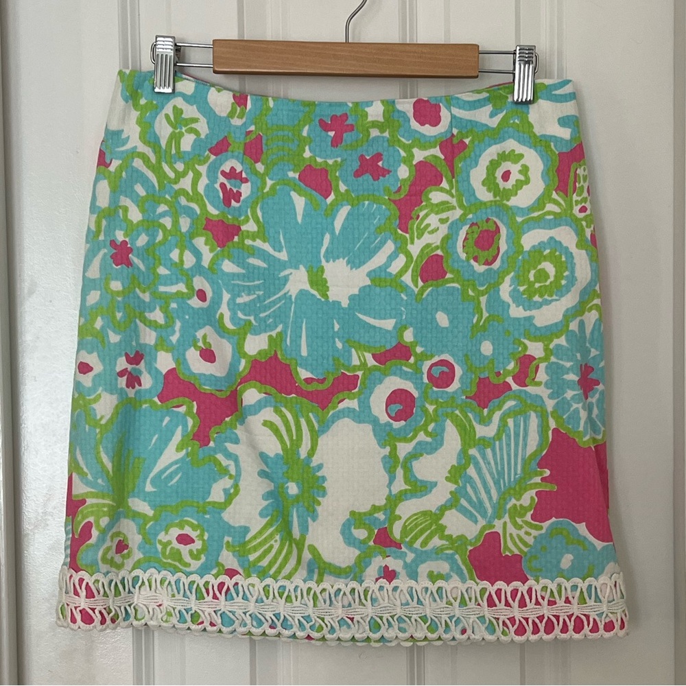 Lilly Pulitzer Vibrant Floral Mini Skirt - Blue, Green, Pink